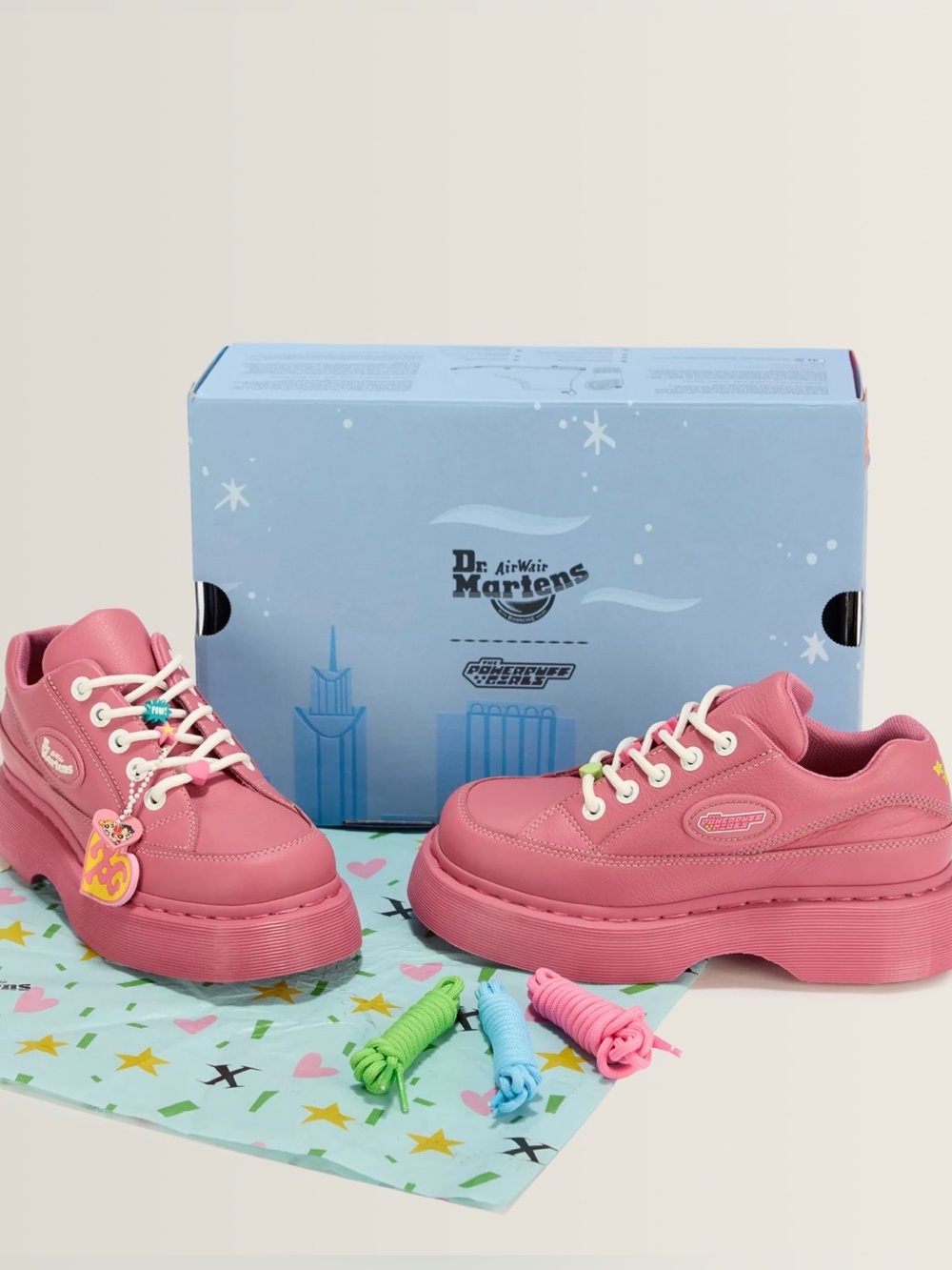 💚🩵🩷 Dr. Martens x POWERPUFF GIRLS BUZZ 5I PINK 💚🩵🩷